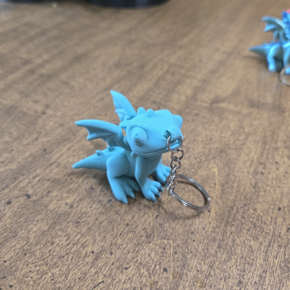 Teal Dragon Keychain